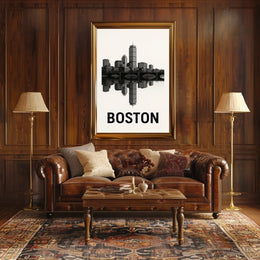 Boston Skyline Reflection Poster