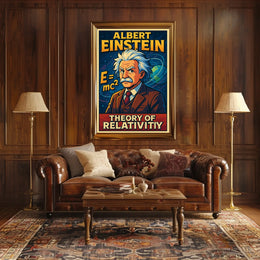 Einstein Relativity Scenic Wanderlust Poster