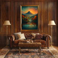 Majestic Autumn Mountain: Artistic Poster