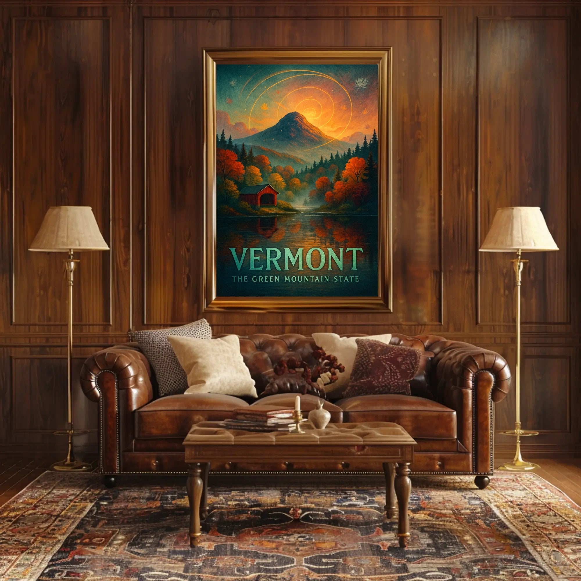 Majestic Autumn Mountain: Artistic Poster