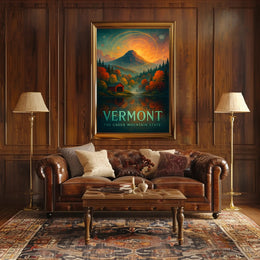 Majestic Autumn Mountain: Artistic Poster