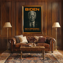Joe Biden 46th President of the United States Techno Schematic Poster