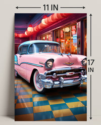 Retro Vibes Classic Car In A Vintage Poster