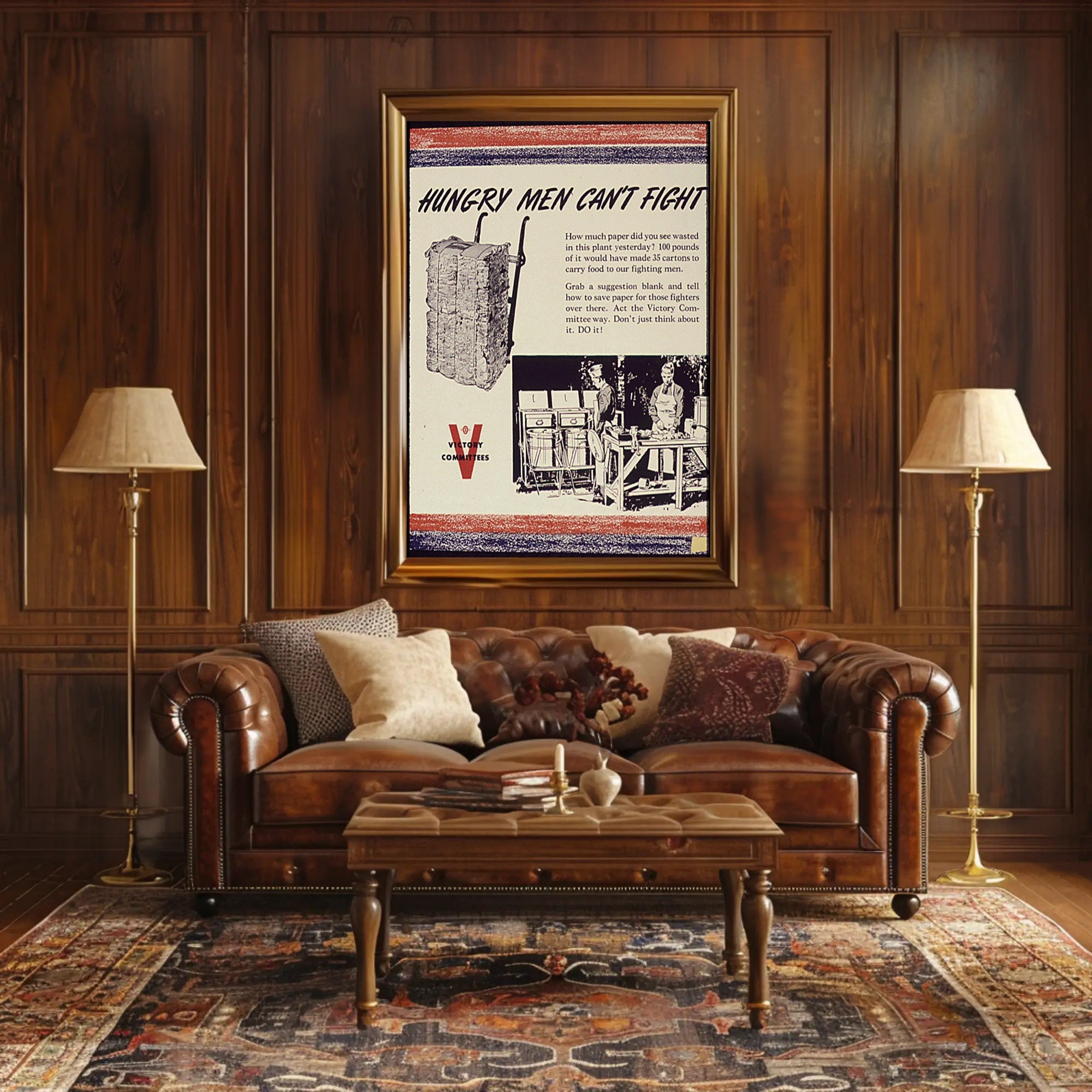 Hungry Men Can't Fight WWII Conservation Poster