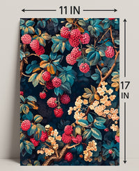 Lush Berry Landscape Botanical Art Poster