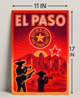 El Paso Cityscape Poster PosterGoat