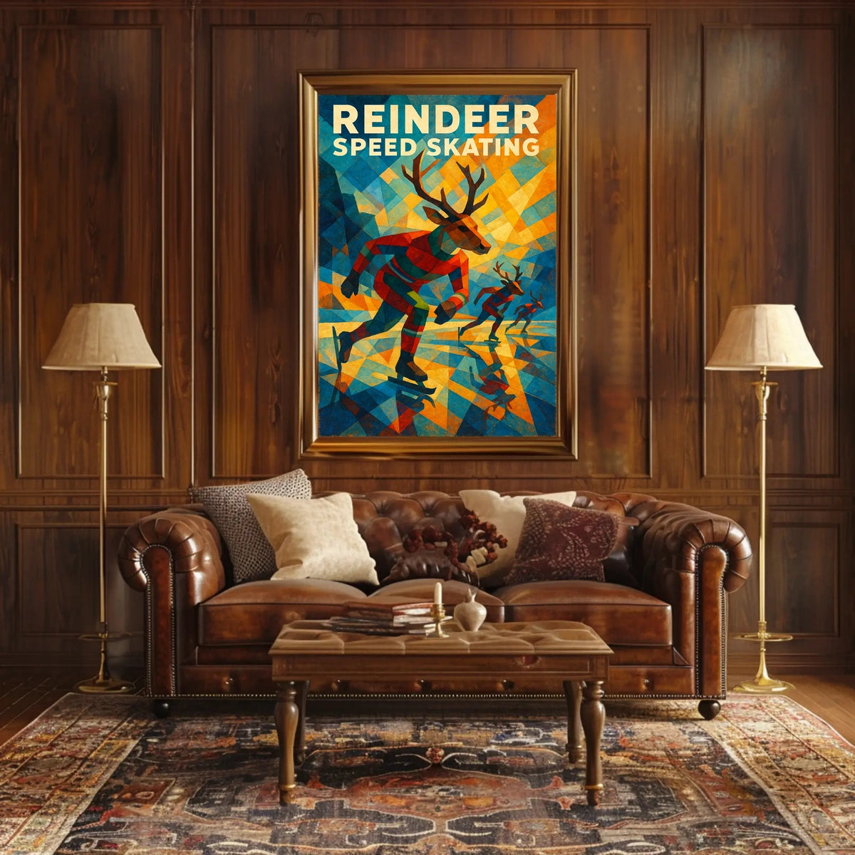 Reindeer Speed Skating Poster