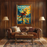 Reindeer Speed Skating Poster