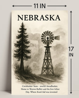 Nebraska The Cornhusker State Poster PosterGoat
