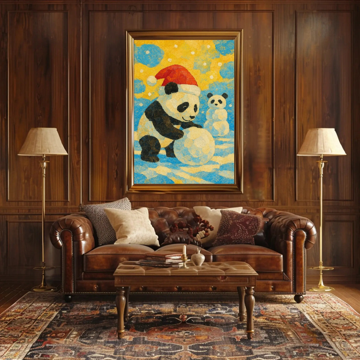 Festive Panda Winter Fun Poster