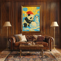 Festive Panda Winter Fun Poster