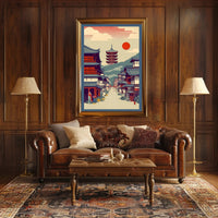 Tranquil Japanese Street Scene Poster