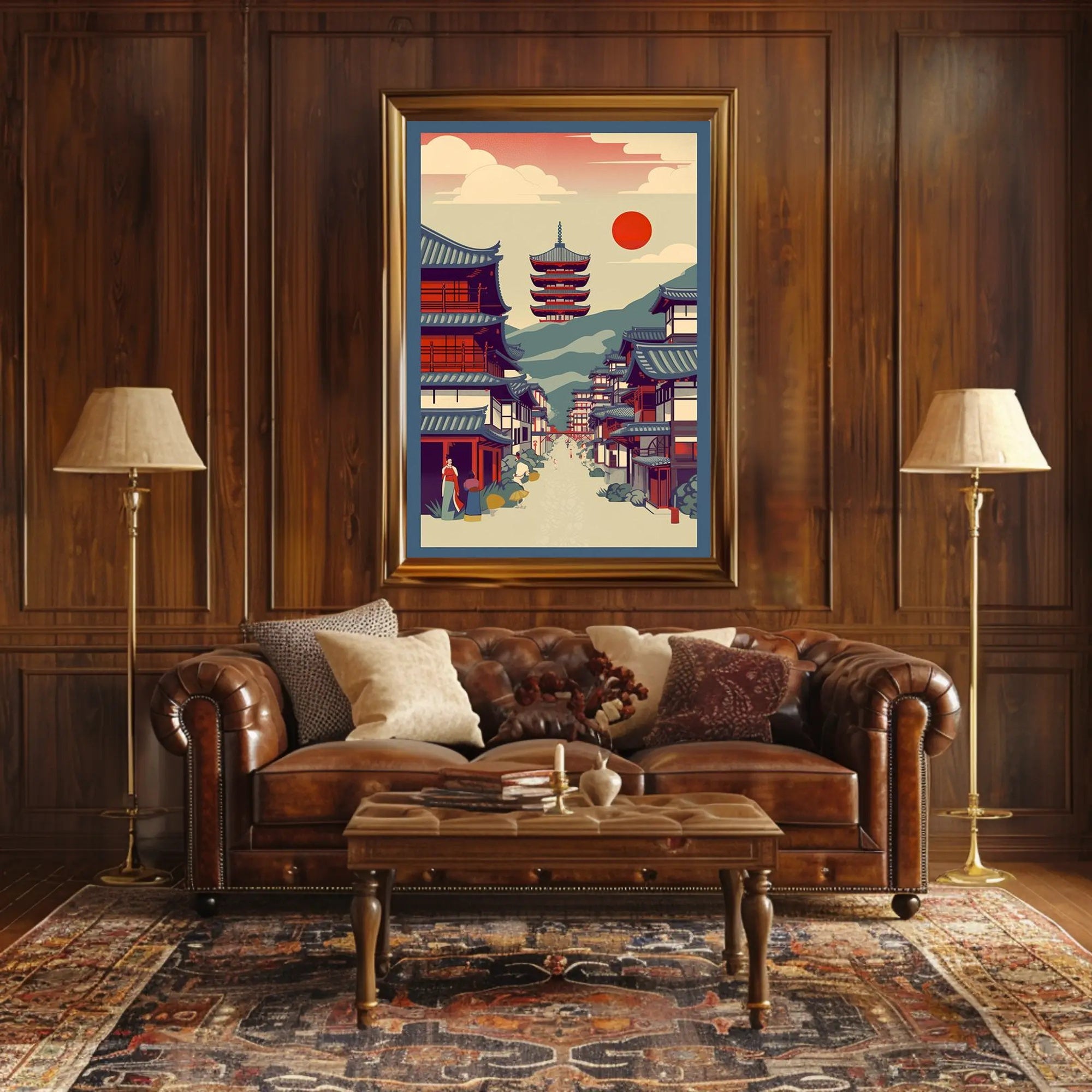 Tranquil Japanese Street Scene Poster