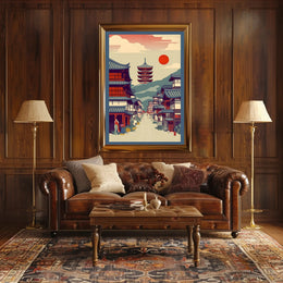 Tranquil Japanese Street Scene Poster