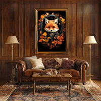 Red Panda Autumnal Whimsy Art Poster Decor