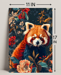 Red Panda Nature Whimsy: Stunning Vibrant Animal Poster