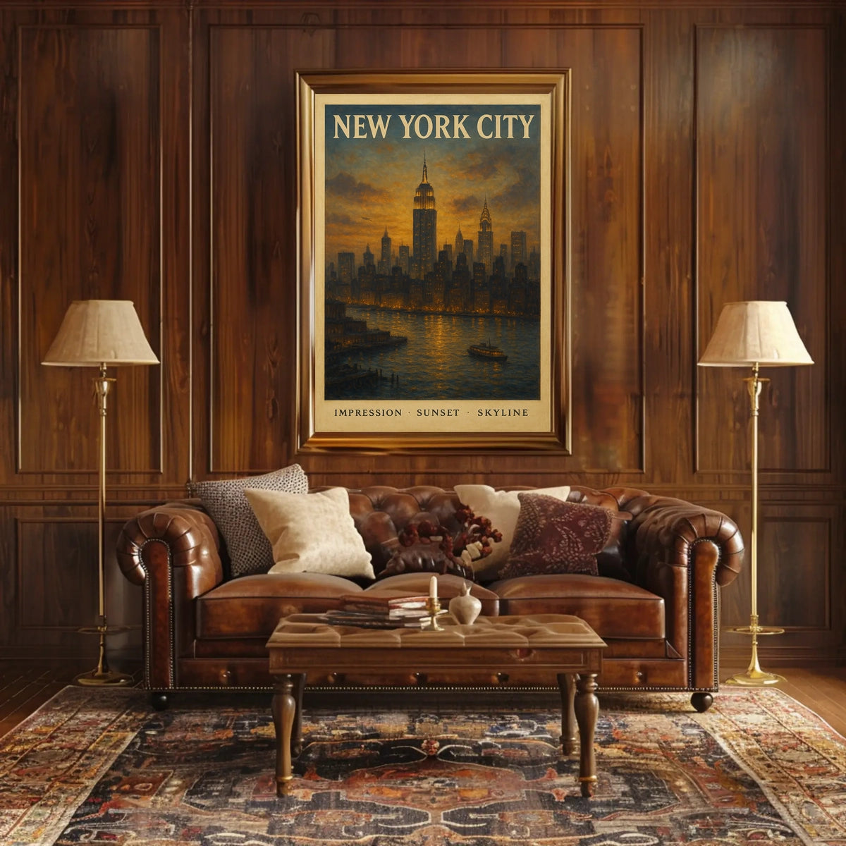 New York City Skyline at Sunset Poster