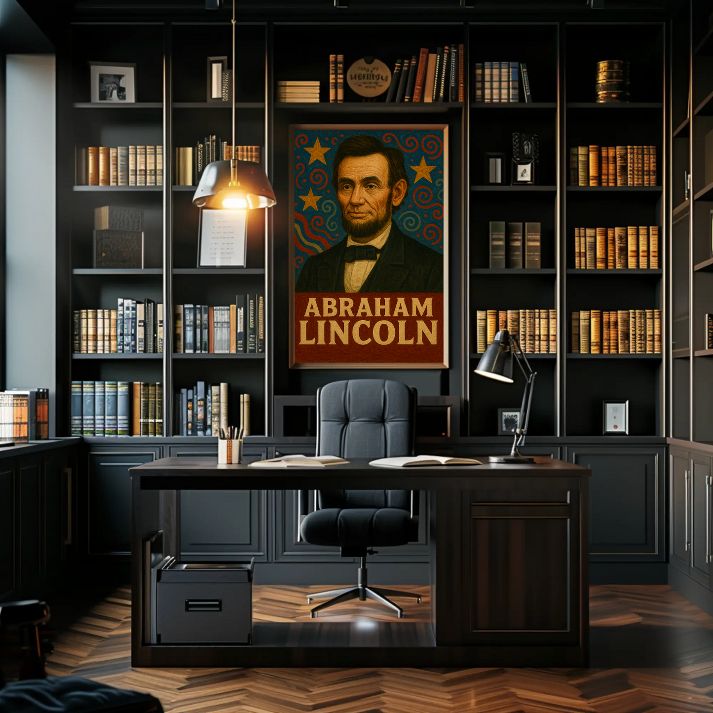 Abraham Lincoln Patriotic Portrait Vintage Poster