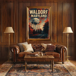 Waldorf Maryland Scenic Map Style Poster