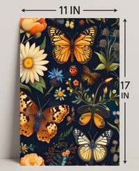 Colorful Nature Art: Butterfly and Flower Animal Poster