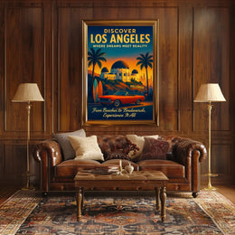 Los Angeles Dreamscape Vintage Adventure Poster