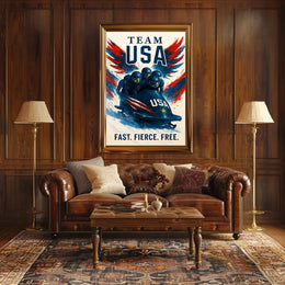 Team USA Bobsled Poster