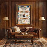 Vintage U.S. Constitution Infographic Historical or Presidential Poster