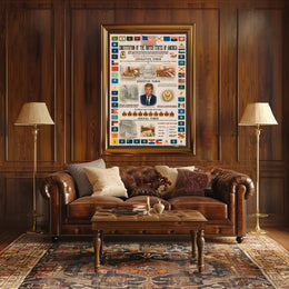 Vintage U.S. Constitution Infographic Historical or Presidential Poster