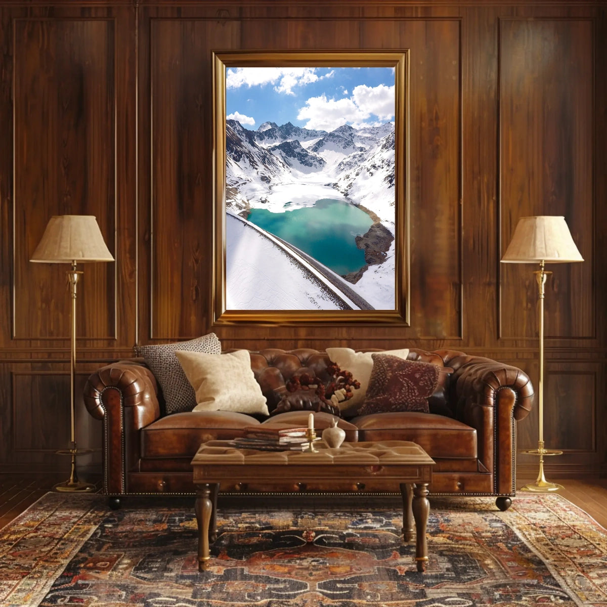 Stunning Alpine Lake and Mountain Landscape National Park Poster