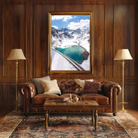 Stunning Alpine Lake and Mountain Landscape National Park Poster
