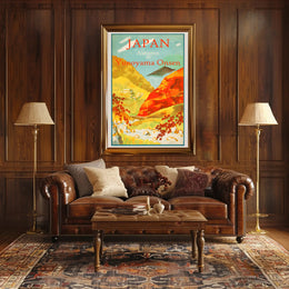 Yunoyama Onsen Travel Poster Celebrates Japanese Autumn Scenery