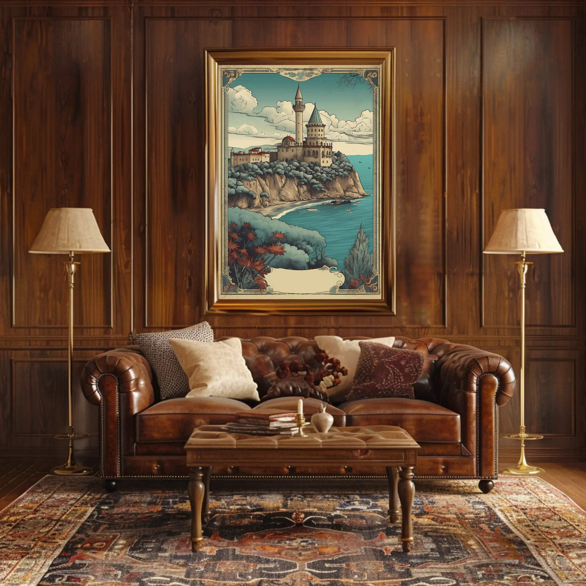 Enchanted Coastal Castle Poster