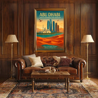 Abu Dhabi Modern Tradition Cityscape Travel Poster
