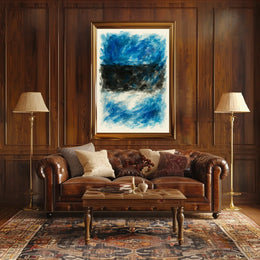 Abstract Blue And Black Composition Poster