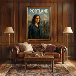Portland, Oregon A Scenic Portrait Poster