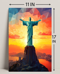 Christ The Redeemer At Sunset Poster