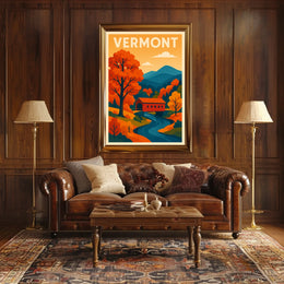 Autumn Vermont Rustic Wanderlust Poster