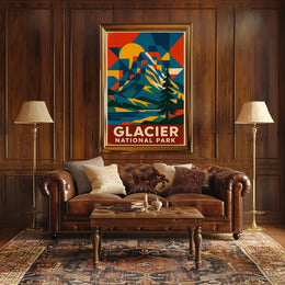 Glacier National Park Commemorative Art Poster