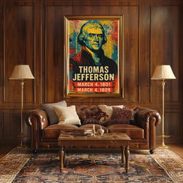 Thomas Jefferson 3rd President of the United States Street Art Mashup Poster