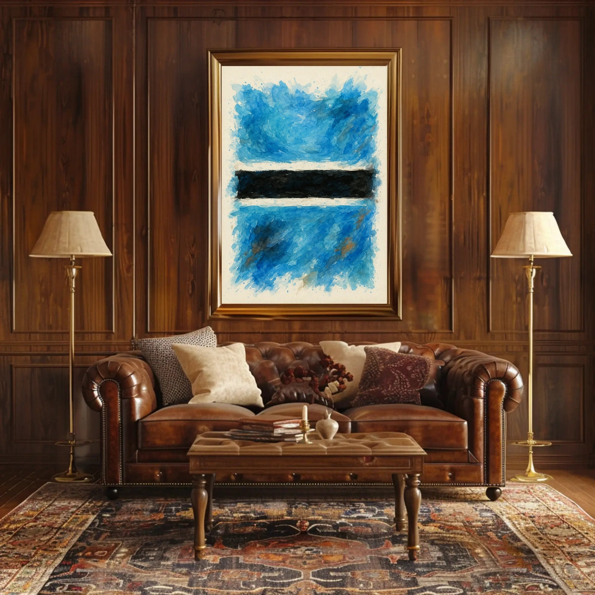 Abstract Blue And Black Composition Poster