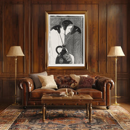Elegant Woman with Vase: Abstract or Artistic Poster