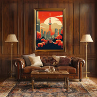Autumn Skyline: Tokyo Tower at Sunset Poster