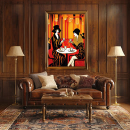 Vintage Café Society Travel Poster Art Print for Home Decor