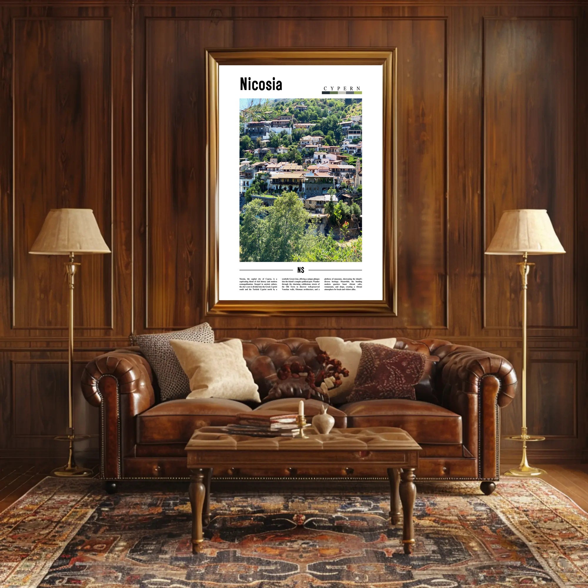 Nicosia Cityscape Vibrant Travel Poster PosterGoat