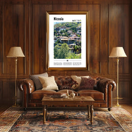 Nicosia Cityscape Vibrant Travel Poster PosterGoat