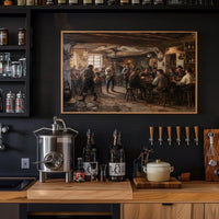 19th-Century European Tavern Scene Art Poster