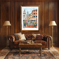 Vibrant Flower Market in Pisa Poster PosterGoat