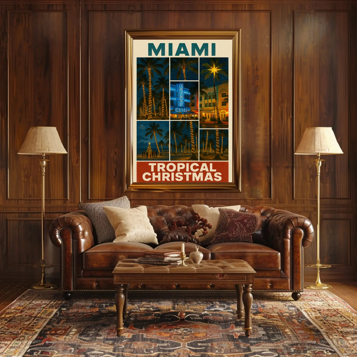 Miami Tropical Christmas Poster