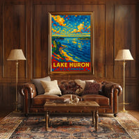 Lake Huron U.S.-Canada Poster