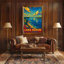 Lake Huron U.S.-Canada Poster